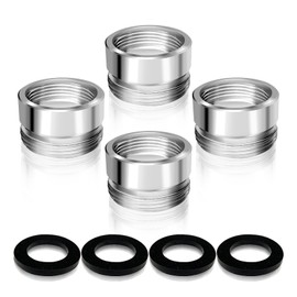 Faucet Adapter, 4 Pcs Tap Adapter 22mm Male Thread to 18mm Female Thread Faucet Aerator Connector with Gasket Water Hose Adapter for Kitchen Sink Water Filter