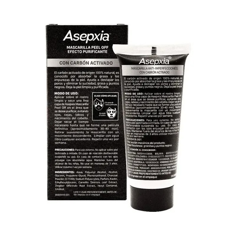 Asepxia Carbon Detox mascarilla para piel mixta peel off 30g