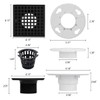 Uni-Green Matte Black 4 Inch Square Shower Drain with PVC