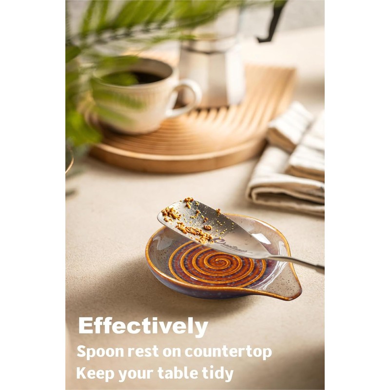 Spoon Rest for Stove Top, 6" Large Ceramic Spoon Holder