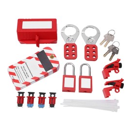 Asixxsix Lockout Tagout Kit, Circuit Breaker Lockout Complete Set, Secure Padlock, Easy to Use, Lockout Tagout Kit with Storage Bag for Industrial, Chemical