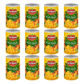 DEL MONTE Yellow Cling Peach Chunks in Heavy Syrup, Canned Fruit, 12 Pack, 15.25 oz Can