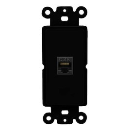 RiteAV 1 Port Cat6 Ethernet Wall Plate Female-Female - Rocker [Black/Black]
