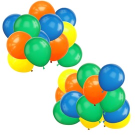 IGUO Blue Green Orange Yellow Latex Balloons,Pack of 40pcs Latex Ballloons 12 inch Great for Monster Party Baby Birthdays Dinosaur Theme Decorations