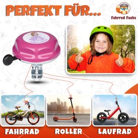 Children's Bicycle Bell - Princess/Pink - Funny Bicycle Bell Girls Bicycle Bell Children's Bike, Bell Bicycle Children and Balance Bike - Rings Loud, Easy Assembly