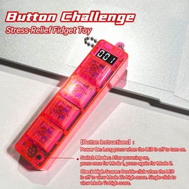 Lartoys Portable Stress-Relief Toy, Keyboard Button Rhythm Challenge Game with LED Lights, Keychain Gift for ADHD Stress Relief, Finger Game for Teens and Adults(red)