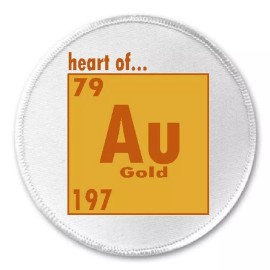 Unbranded Heart of Au Gold - 3" Circle Sew / Iron On Patch Funny Joke Humor Gift Chemistry