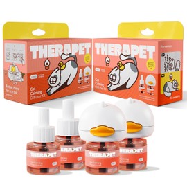 TherapetMD 2-Pack 120-Days Cat Calming Diffuser Kits - Dual-Pheromone Cat Diffusers for Stress, Pee Spraying, Fighting, Excessive Meowing & Scratching – 2 Diffusers + 120-Days Refills - Box May Vary