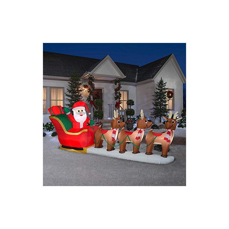 Home Accents Holiday 12 ft Pre-Lit LED Giant-Sized Inflatable Santa