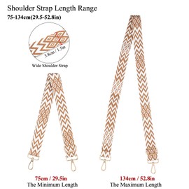 Long Keeper Wide Handbag Strap - Adjustable Replacement Bag Strap Shoulder Strap, Guitar Style Cross Body Bag Strap for Purse Shoulder Bag Long Bag