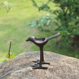 Rustic Cast Iron Bird Tealight Holder, Candle Holder, Home Garden Décor, Decorative Bird Figurine Statue (Set of 2)