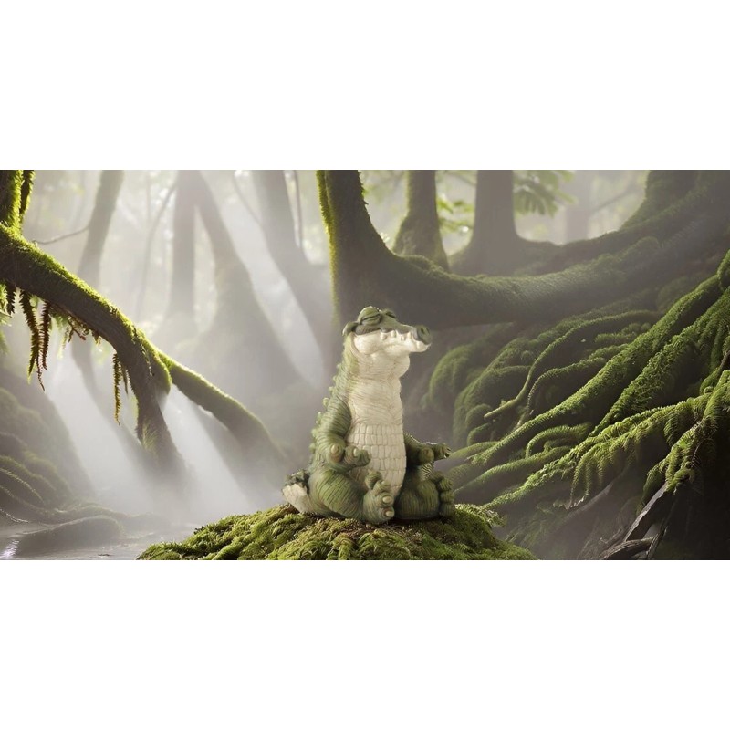 Alligator Buddha statue Meditating Florida Gator Garden Decor