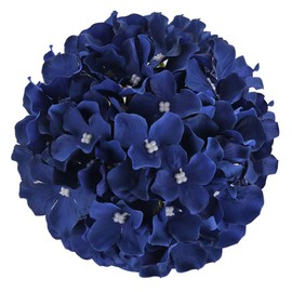 Flojery Silk Hydrangea Heads Artificial Flowers Heads with Stems for Home Wedding Decor,Pack of 10 (Royal Blue)