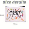 Skincare Stuff Makeup Bag Travel for Women Canvas Cosmetic Makeup