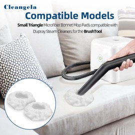 12 Pack Steam Cleaning Pads Compatible with Dupray Steam Cleaners, Triangle Microfiber Bonnet Reusable Mop Pads Precision Steam Cleaner Accessories-White