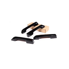 4pcs Gloss Black ABS Car Outer Side Door Handle Panel Cover Fit for Toyot@ Tundra/Sequoia 2022 2023 2024 2025 Auto Exterior Door Handle Protective Trim Cover