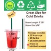 20 ounces of transparent plastic cups, with lids and straws,
