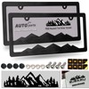 ZXFOOG Mountain License Plate Frames- Plastic Black Car Tag Holder