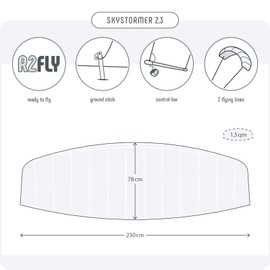 Skymonkey Skystormer 2.3 Steering Mat 2-Line (Including Steering) Ready 2 Fly - 230 cm [Racingred]