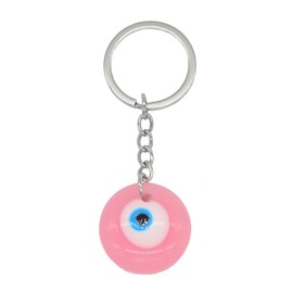 Jasimkiss Evil Eye Keychains Resin Pendant Car Key Ring Bag Purse Keychains Good Luck Amulet protection Charm Keychains for Women Men (Pink)