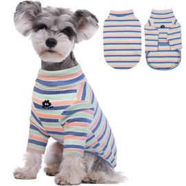 Kuoser Dog Jumper, Warm Dog Sweater, Dog Jumpers Medium Size, Dog Pyjamas, Dog Pyjamas For Medium Dogs, Dog Onesie, Colorful Dog Shirt Soft with Sleeves Blue XS