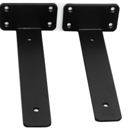 2 Pack - 10 inch Black Hidden L Shelf Bracket (1/5 Inch Thicked) Iron Floating Shelf Brackets Rustic Industrial Metal Brackets for Shelf Support