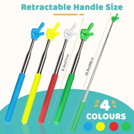 Bagentry 4 Pcs Teacher Pointer Stick for Classroom, Extendable Pointer Finger, Telescoping Hand Pointer, Retractable Pointing Stick Reading Aid for Presentation Whiteboard School Supplies