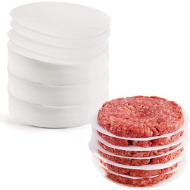 iDopick 500pcs Hamburger Patty Paper, 4.5IN Non-Stick Wax Papers, Round Parchment Paper, Food-Grade Burger Sheets for Patty Separating, Freezing, BBQ, Ground Beef and Turkey