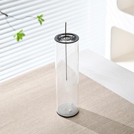 Glass Incense Holder, Incense Holder for Sticks with Ash Catcher, Fireproof Incense Burner for Aromatherapy Meditation Yoga Spa Room Decor No Mess Incense Holder Black