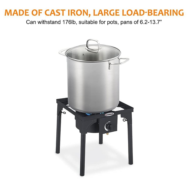 Camplux Propane Burner 130,000 BTU, Single Gas Burners, Outdoor Stove