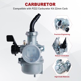 PZ22 Carburetor for Honda XR50 CRF50 CRF50F Z50 CRF XR 50R Z50R Z50A Mini Trail 50 Compatible with Coolster TaoTao 110cc 125cc SSR CRF50 Pit Dirt Bike 22mm Air Filter