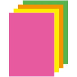 APLI 15280 – Pack of 100 Sheets A4 Neon – Colours: Yellow, Orange, Red, Green