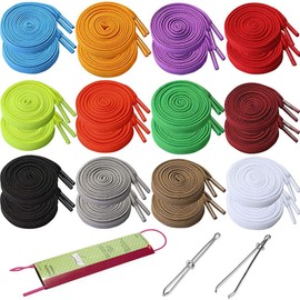 24PCS Replacement Drawstrings for Sweatpants Shorts Hoodies with Drawstring Threaders and Plastic Cord Locks Drawstrings for Jackets Swim Trunks Shoe Laces Tote Bags 3.94ft Long (12 Colors）