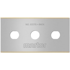 MARTOR 83715.31 Replacement Industrial Blade 83715 Standard Cut Pack of 100 (Dimensions 43 x 22 x 0.15 mm, 2-Sided Grinding, Stainless Steel)