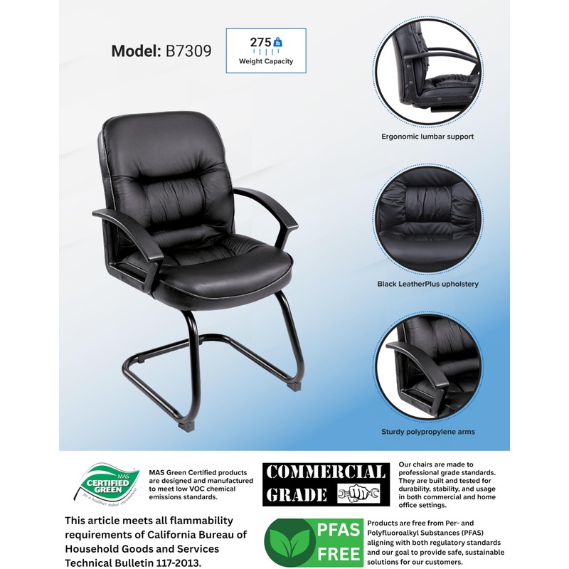 BOSS Office Products Chairs Guest Seating, Black