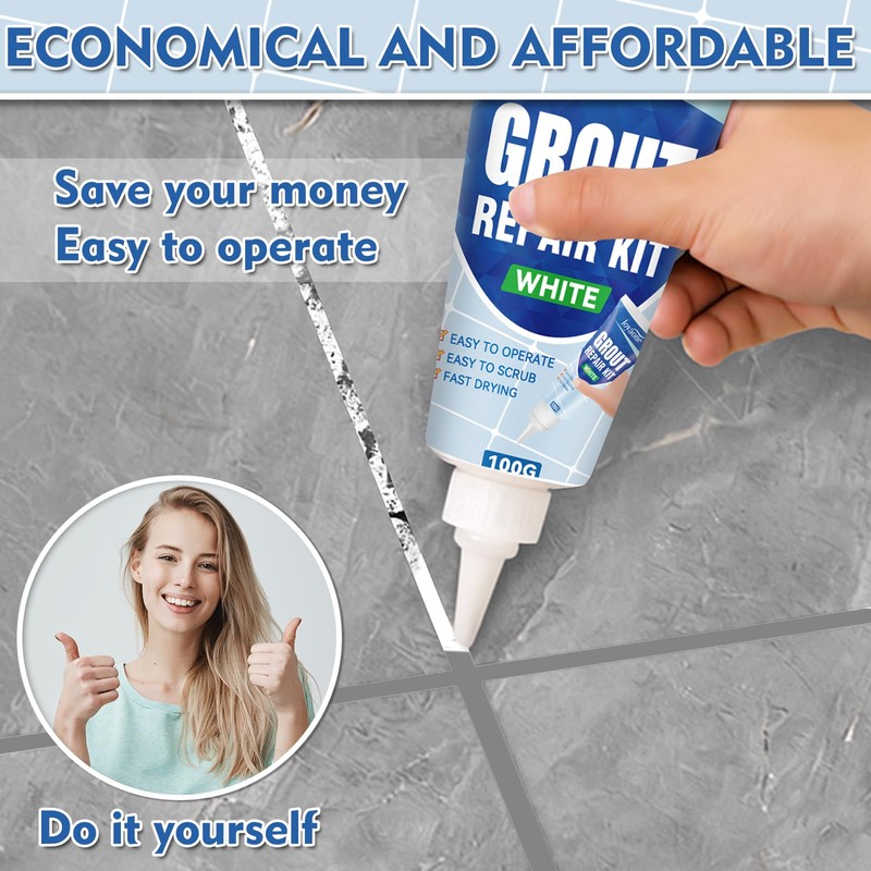 Tile Grout Repair Kit, 2 Pack Fast Drying Grout Filler