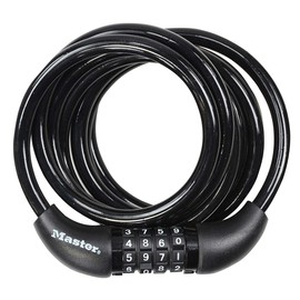 Master Lock Bike Cable Lock [Combination] [1.8 m Coiling Cable] [Outdoor] 8221EURDPRO - Ideal for Bike, Electric Bike, Skateboards, Strollers, Lawnmowers and other Outdoor Equipments