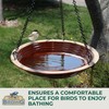 BYER OF MAINE Circles Hanging Bird Bath, Porcelain, Glaze Finish,