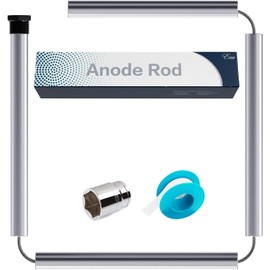 44" Aluminum Zinc Anode Rod, Eau Get Rid of Rotten Egg Smelling Flexible Water Heater Anode Rod for GE, Rheem, Reliance,Kenmore Water Heater Including 1-1/16" Hex Socket Tool and Teflon