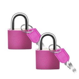 Suitcase Locks with Keys - Pack of 2 Small Padlock with Keys Luggage Locks for Travel Luggage/Gym Locker/Baggage/Holiday Cases, Pink
