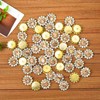 50 pcs Rhinestone Embellishments Crystal Button Gold Flatback DIY Craft