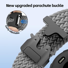 Oanux 18mm Stretchy Braided Nylon Compatible with Garmin Venu 3S Watch Band 41mm/Vivoactive 4S/Vivomove 3S/Venu 2S/Forerunner 255S 265S, Parachute Buckle Elastic Soft Sport Strap for Women Men
