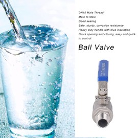 Ball Valve with External Thread, Straight Passage, Type 304 Stainless Steel, 1/2 Inch DN15 Ball Valve with External Thread for the Garden