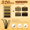 320PCS Lash Clusters 30+40+50+60D Lash Extension Kit Mixed Length 10-16mm,
