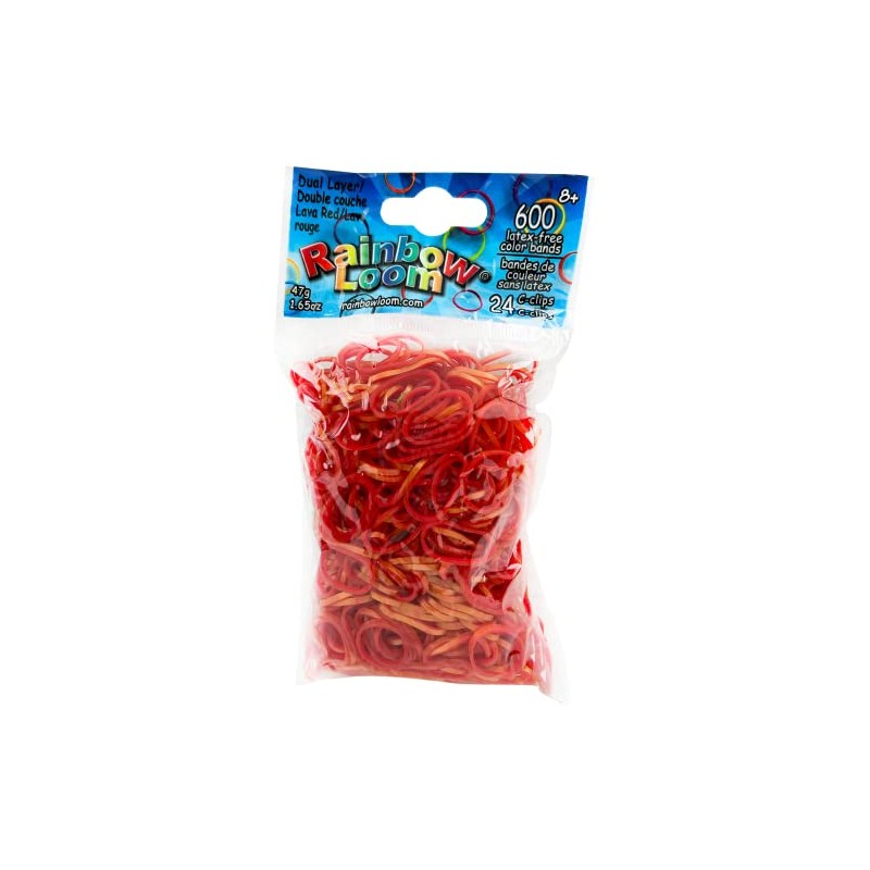 Rainbow Loom® Dual Layer Collection: Lava Red Rubber Bands with