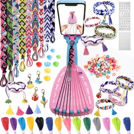 Wwtop Make Your Own Friendship Bracelet, 160 Pieces Bracelets DIY Craft Set, Bracelets Knotting Braiding Set Children, DIY Bracelet Jewellery Craft Sets for Gift Girls 6-12 Years