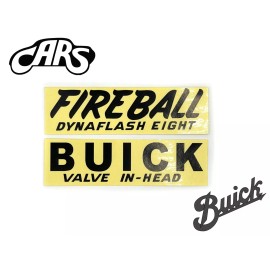 CARS 1941-1948 Buick 8 Fireball Valve Cover Decal | New | Black