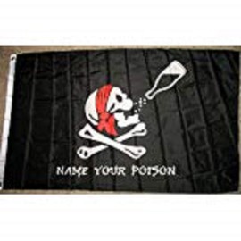 AES Pirate Name Your Poison Flag 3'x5' Skull & Bones Banner