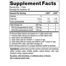 Nordic Naturals Nordic Omega-3 Fishies, Tutti Frutti - 36 Fishies - 300 mg Total Omega-3s with EPA & DHA - Healthy Brain, Mood, Vision & Immune System - Non-GMO - 36 Servings