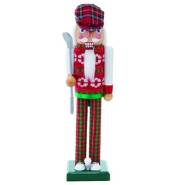 Kurt S. Adler 15-Inch Red and Green Golfer Nutcracker, Multi